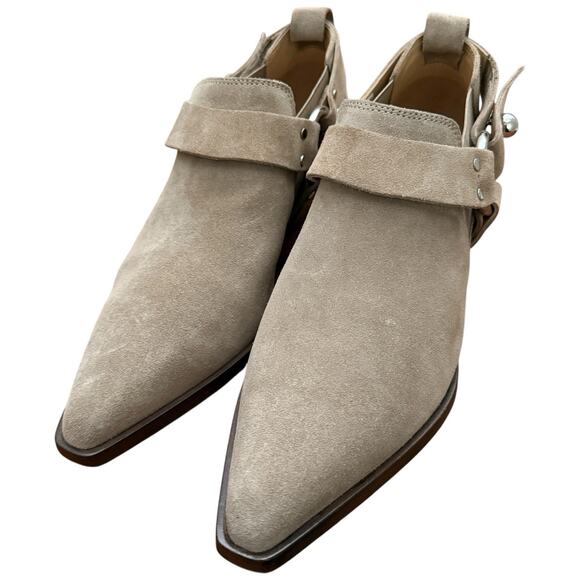 Rag & Bone Westin Harness Leather Booties In Light Sand Western Size 38 - Picture 4 of 12